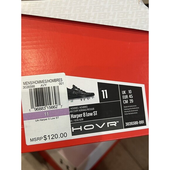Under Armour Bryce Harper 8 Low ST Baseball cleats - New - black 2024 Size 11 - Picture 6 of 6